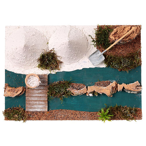 Stretch of sea: salt flats, 25x15 cm, for 10 cm Nativity Scene 2