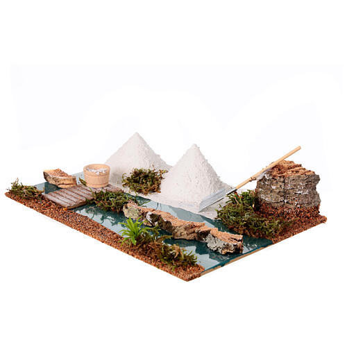 Tratto di mare: Saline 25x15 cm presepe 10 cm 3