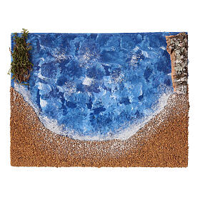 Meeresstück mit Strand – 15 × 20 cm, Krippenzubehör