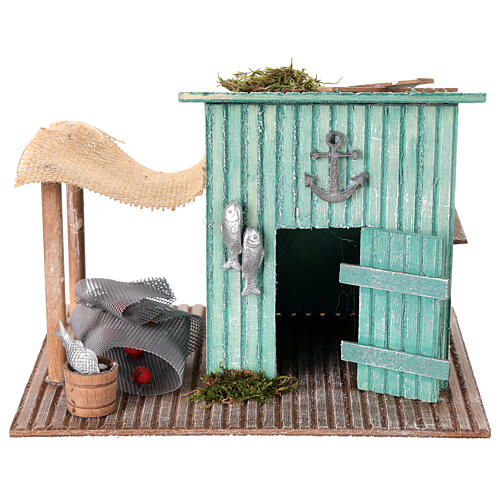 Baracca del pescatore 15x20x10 cm presepe 6 cm 1
