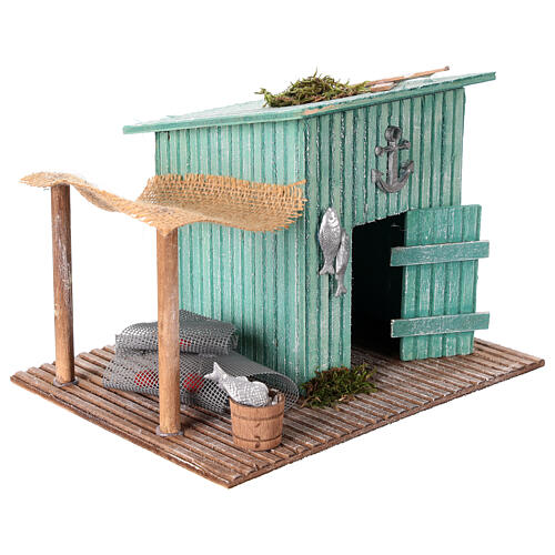 Baracca del pescatore 15x20x10 cm presepe 6 cm 3