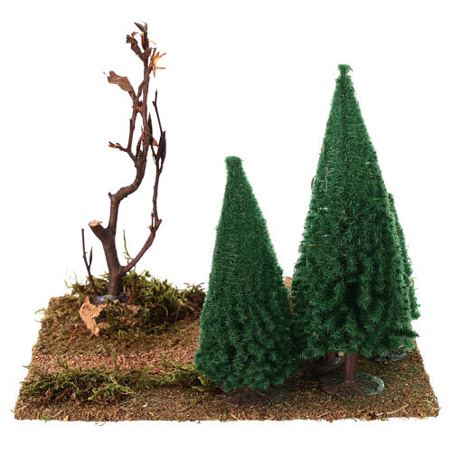 Rincón con bosque y pila de leña 20x15x15 cm belén 10 cm 4