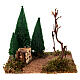 Corner with forest and log stack 20x15x15 cm nativity scene 10 cm s1