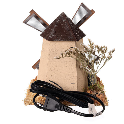 Mulino a vento funzionante in stile nordico 15x20x15 cm 4