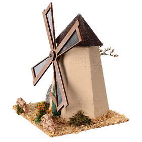 Working windmill in Nordic style 15x20x15 cm