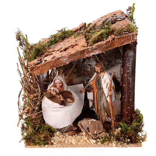 Setting with Moranduzzo Nativity of 10 cm, animated scene 1