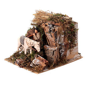 Szene mit Stallknecht in Bewegung, für 10 cm Krippe, Moranduzzo