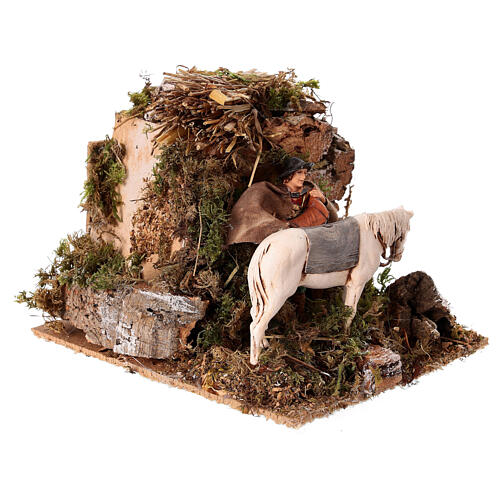 Setting with animated groom for 10 cm Moranduzzo Nativity Scene 3