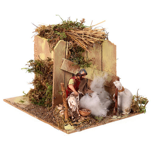 Setting with animated shearer for 10 cm Moranduzzo Nativity Scene 3