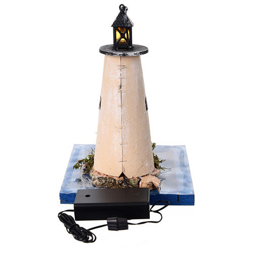 Stretch of sea: lighthouse with 3.5V battery-powered light, 10x15x10 cm 4