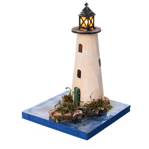 Portion de mer : phare avec lumière 3,5V boîtier piles 10x15x10 cm 2