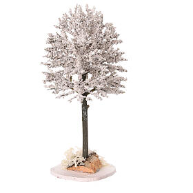 White tree of 16 cm for 12 cm Nativity Scene