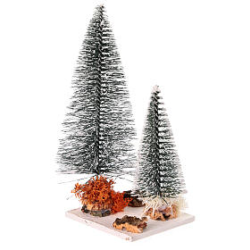 Set of two snowy pines of 7 and 12 cm for 6 cm Nativity Scene