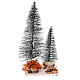 Set of two snowy pines of 7 and 12 cm for 6 cm Nativity Scene s1