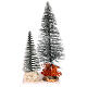 Due pini innevati cm 12 e 7 presepe 6 cm s3