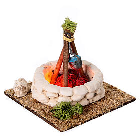 Fuoco funzionante a batterie cm 10x10x10 presepe 12 cm
