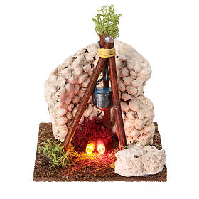 Battery-powered firecamp for 12 cm Nativity Scene, 10x10x10 cm