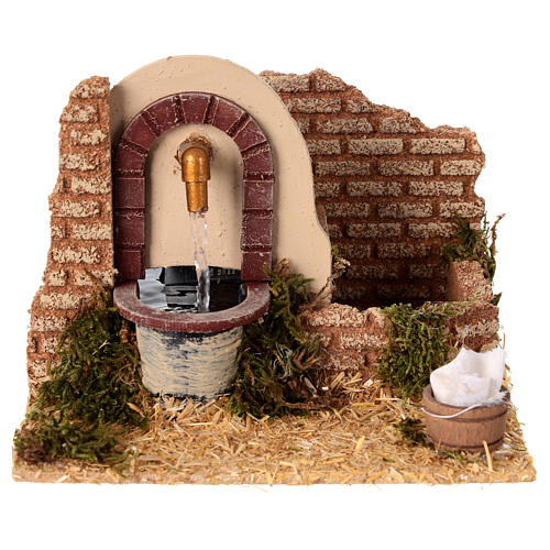 Fontaine avec bassine claire 15x10x15 cm crèche 12 cm 1