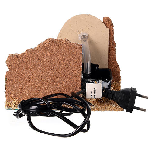 Fontanna z jasną misą, 15x10x15 cm, szopka 12 cm 4