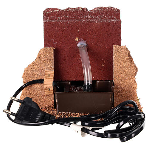 Brunnen mit Wasserfunktion und roten Ziegeln, für 12-cm-Krippe – 15 × 10 × 15 cm 4