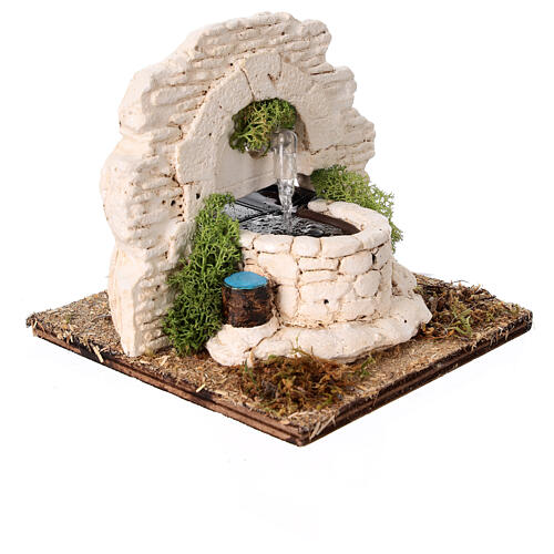 Plaster fountain with pump, 10x10x15 cm, for 10-12 cm Nativity Scene 3