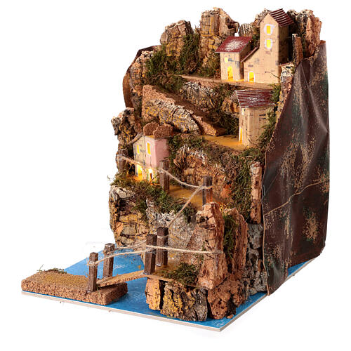 Paisaje con luces y mar 25x25x20 cm belén 10-12 cm 4