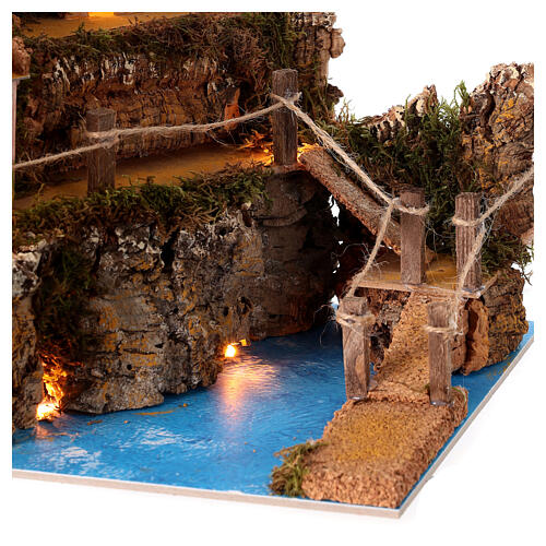 Paesaggio con luci e mare 25x25x20 cm presepe 10 - 12 cm 2