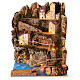 Paesaggio con luci e mare 25x25x20 cm presepe 10 - 12 cm s1