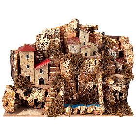 Scenografia miasteczka, 30x15x20 cm, dla szopki 4 cm