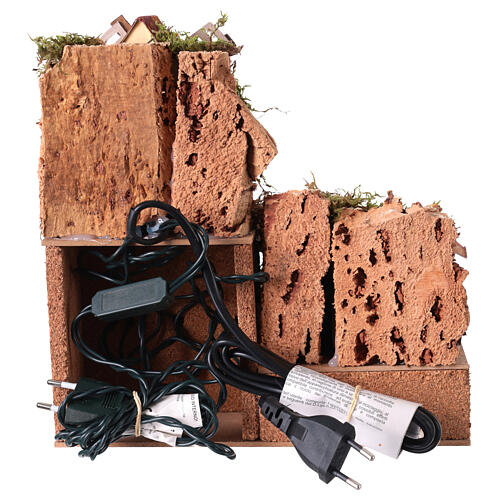 Borgo con mulino a vento e luci presepe 8-10 cm 25x25x20 cm 4