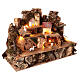 Ambientazione illuminata case 30x20x25 cm pecorelle presepe 4 cm s2