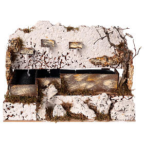 Fontanna działająca 3 strumienie z pompą, 30x20x25 cm, do szopki 14-16 cm