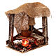 Fuoco luce effetto tremolante 10x10x5 cm con pentola presepe 10 - 12 cm s2
