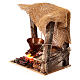 Fuoco luce effetto tremolante 10x10x5 cm con pentola presepe 10 - 12 cm s3