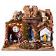 Escenografía cabaña luces y cascada 35x45x30 cm natividad 10 cm s1