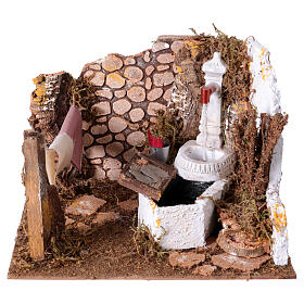 Fountain with hanging clothes and pump, 15x20x20 cm, for 8-10 cm Nativity Scene