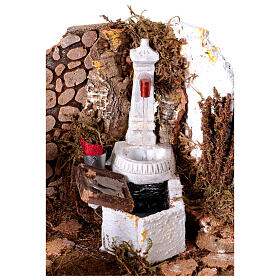 Fountain with hanging clothes and pump, 15x20x20 cm, for 8-10 cm Nativity Scene