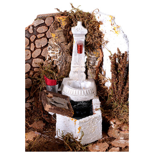 Fountain with hanging clothes and pump, 15x20x20 cm, for 8-10 cm Nativity Scene 2