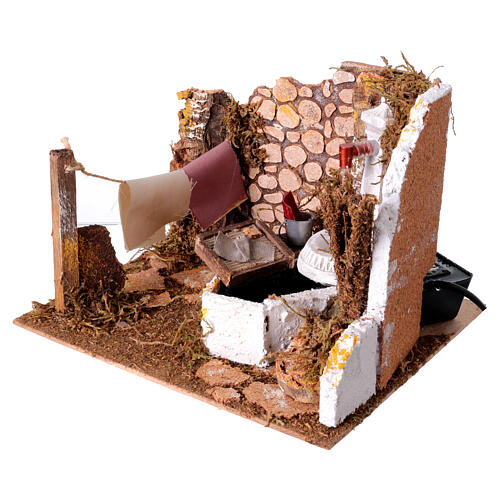 Fountain with hanging clothes and pump, 15x20x20 cm, for 8-10 cm Nativity Scene 4