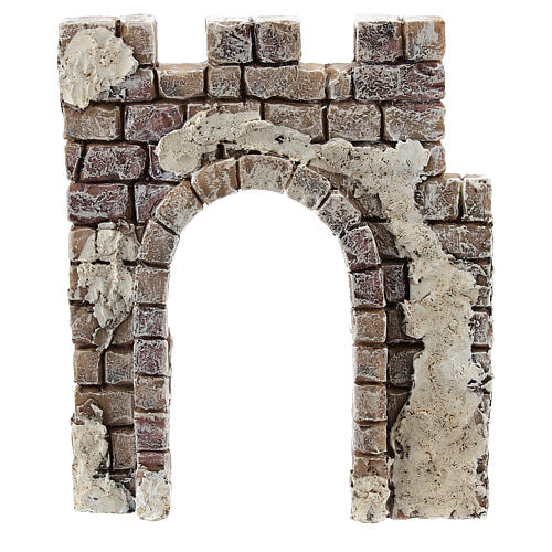 Nativity scene setting, wall with archway Moranduzzo in resin for 4 cm statues 1