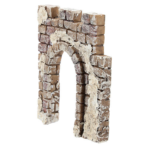 Nativity scene setting, wall with archway Moranduzzo in resin for 4 cm statues 2
