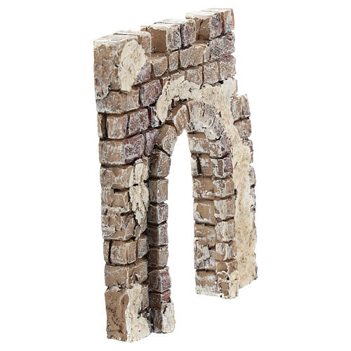 Parede com entrada em arco para presépio Moranduzzo com figuras de 4 cm de altura média 3