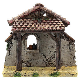 Nativity scene setting, house fornt ruin Moranduzzo in resin for 4-6 cm statues