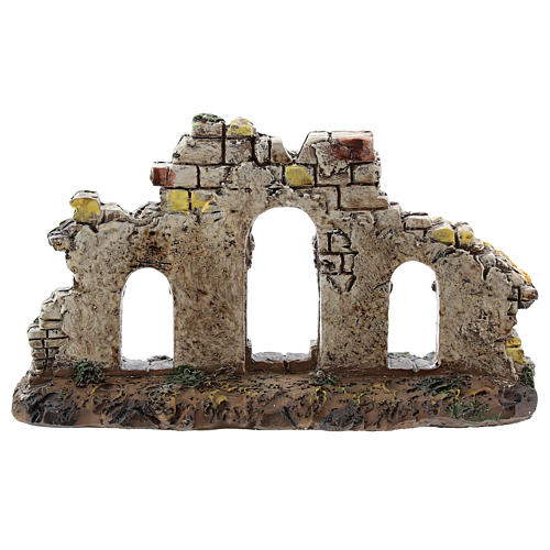 Nativity scene setting, triple arch ruin Moranduzzo in resin for 4-6 cm statues 4