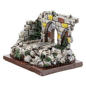 Miniature ancient ruin with arch in resin, Moranduzzo nativity 4-6 cm