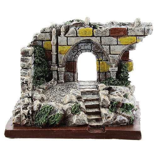 Miniature ancient ruin with arch in resin, Moranduzzo nativity 4-6 cm 1