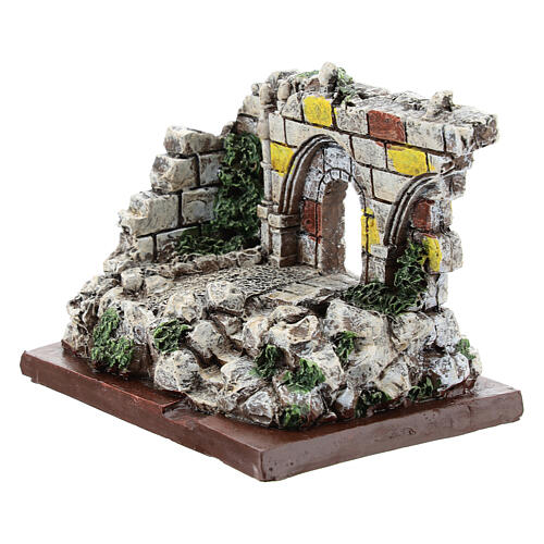 Miniature ancient ruin with arch in resin, Moranduzzo nativity 4-6 cm 2