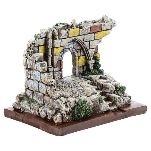 Miniature ancient ruin with arch in resin, Moranduzzo nativity 4-6 cm 3