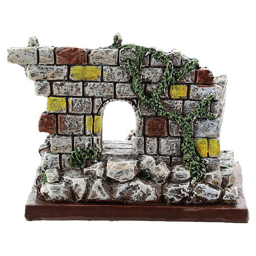 Miniature ancient ruin with arch in resin, Moranduzzo nativity 4-6 cm 4