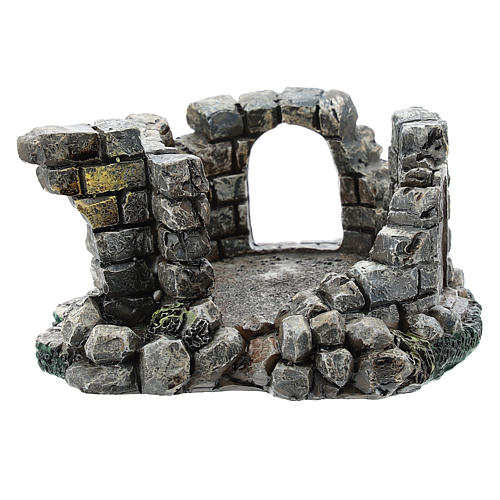 Nativity scene setting, castle ruins Moranduzzo in resin for 4-6 cm statues 1